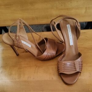 Veronica Beard Shae Huarache Sandals Size 39 Cognac Color Leather